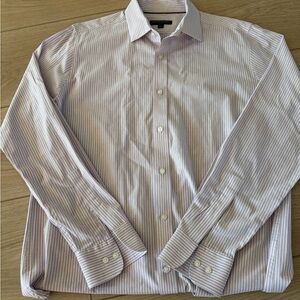 Banana Republic Men's Dress Shirt - Light Purple Stripes